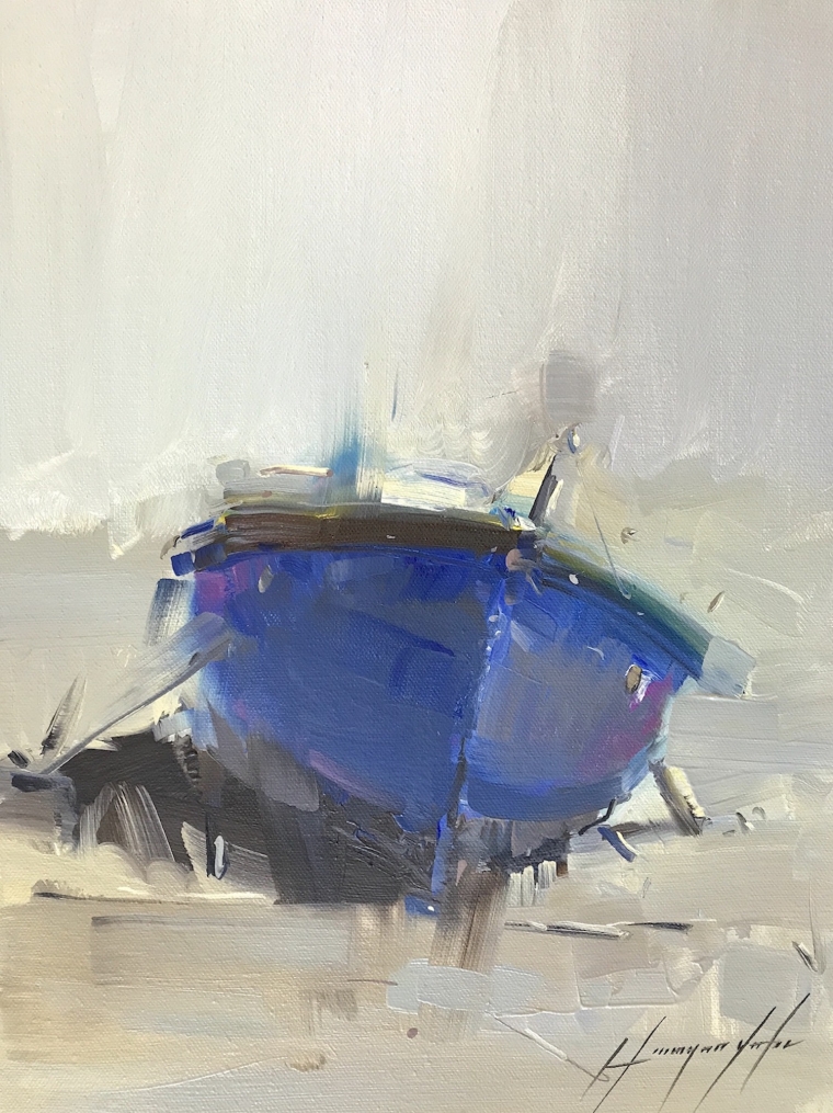 Rowboat, Original oil Painting, Handmade artwork, One of a Kind      